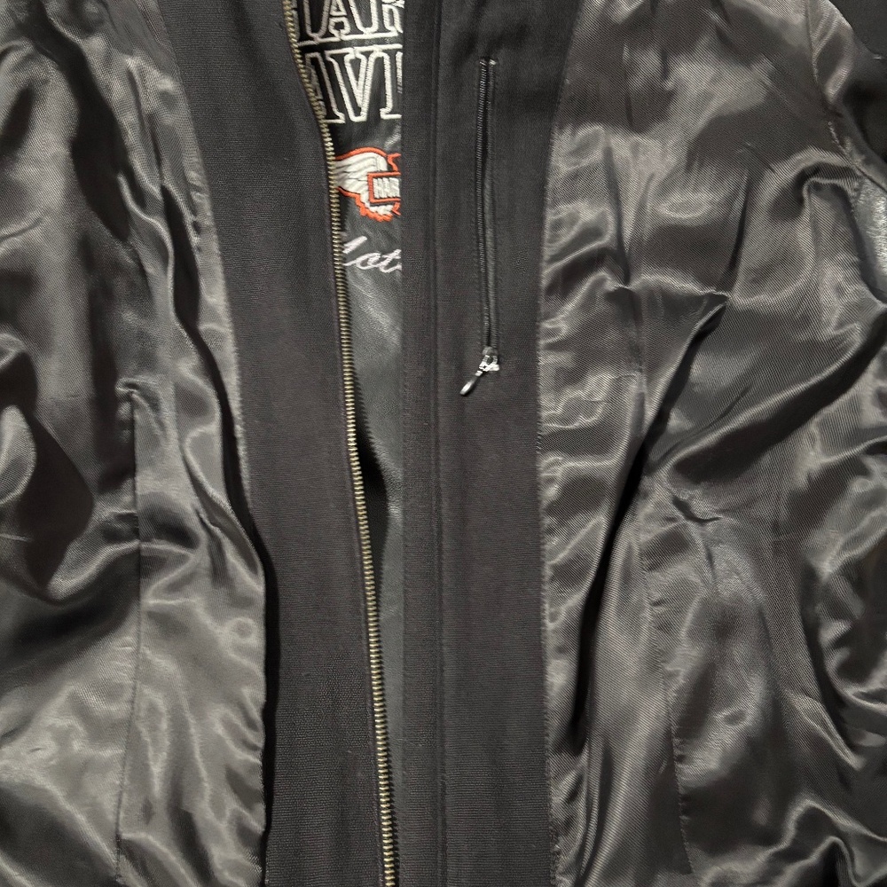 Harley-Davidson Women's Epoch Leather Jacket Black with Orange piping Size XL - Picture 5 of 16